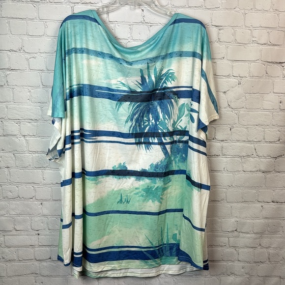 BloomChic Palm Print Dolman Sleeve Top Size 28 (5X) - Picture 5 of 5